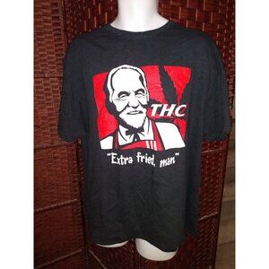 Vintage THC Extra Fried Man Funny T Shirt KFC Padody Tommy Chong XL